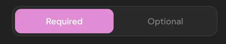 Menu for required and optional tasks